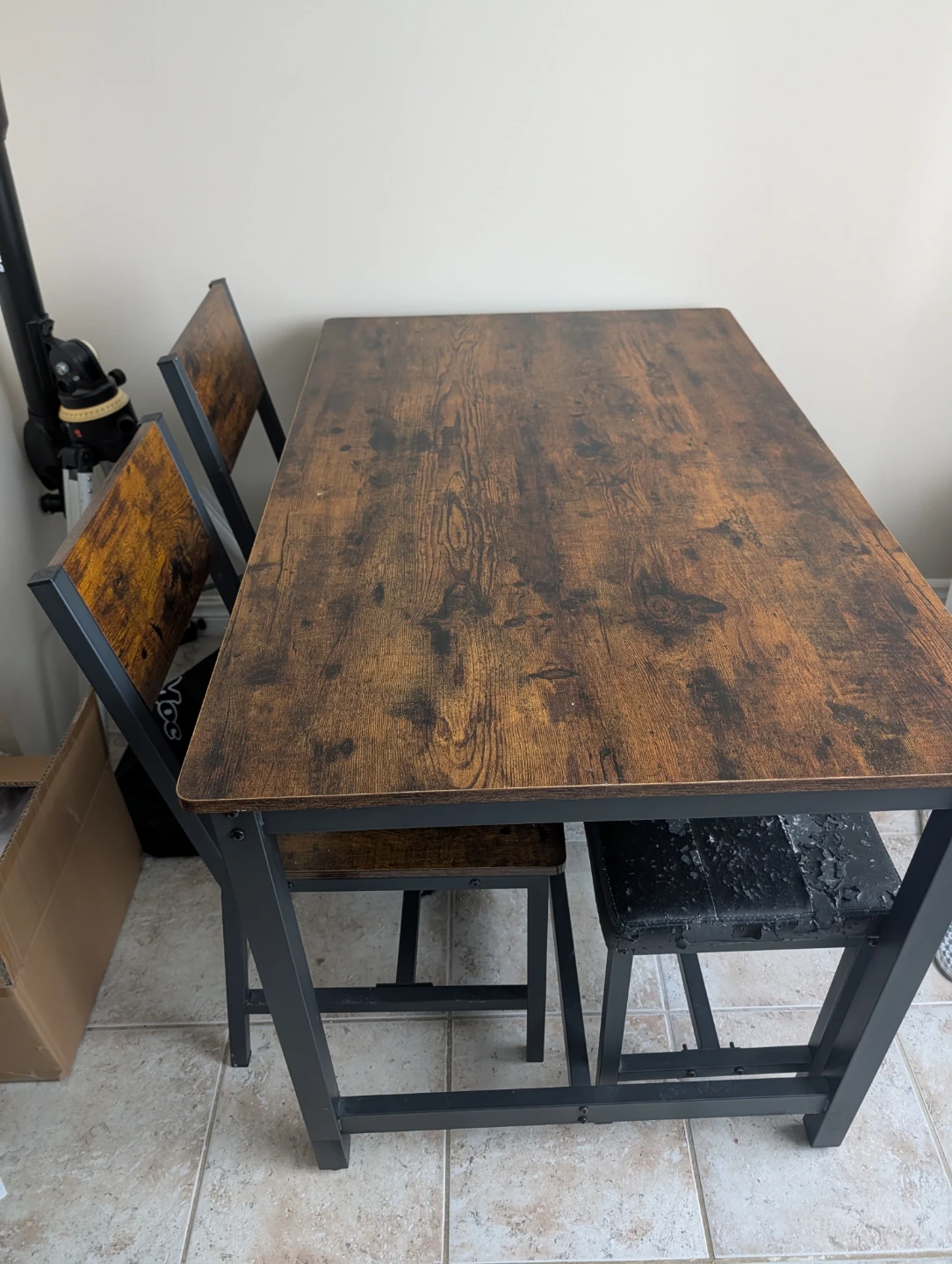 Wood Top Dining Set with Stool and Chairs - photo 2