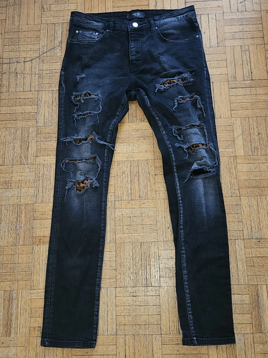 Authentic Amiri Distressed Leopard MX1 Men's Jeans