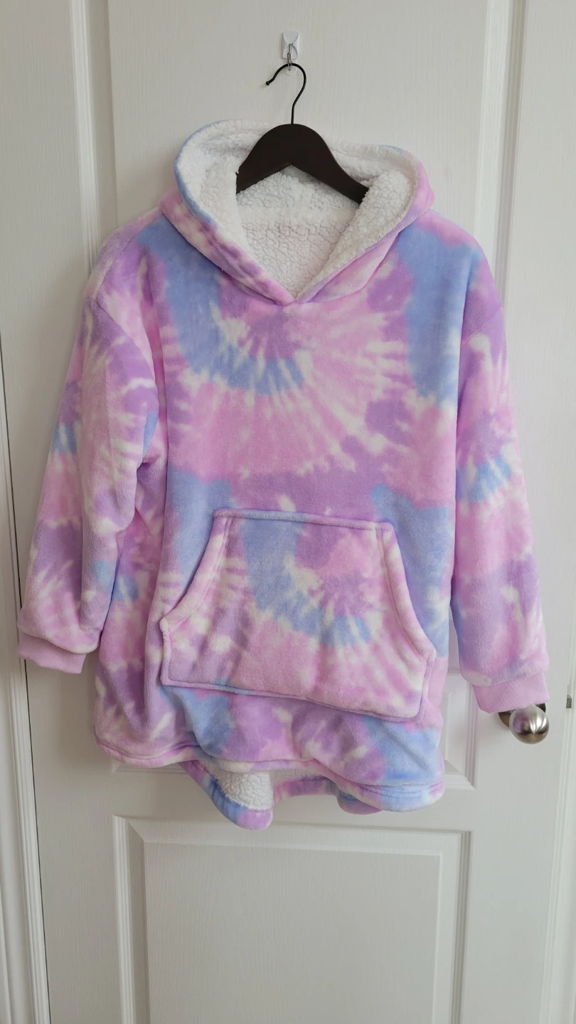 Tie-Dye Fleece Hoodie Blanket