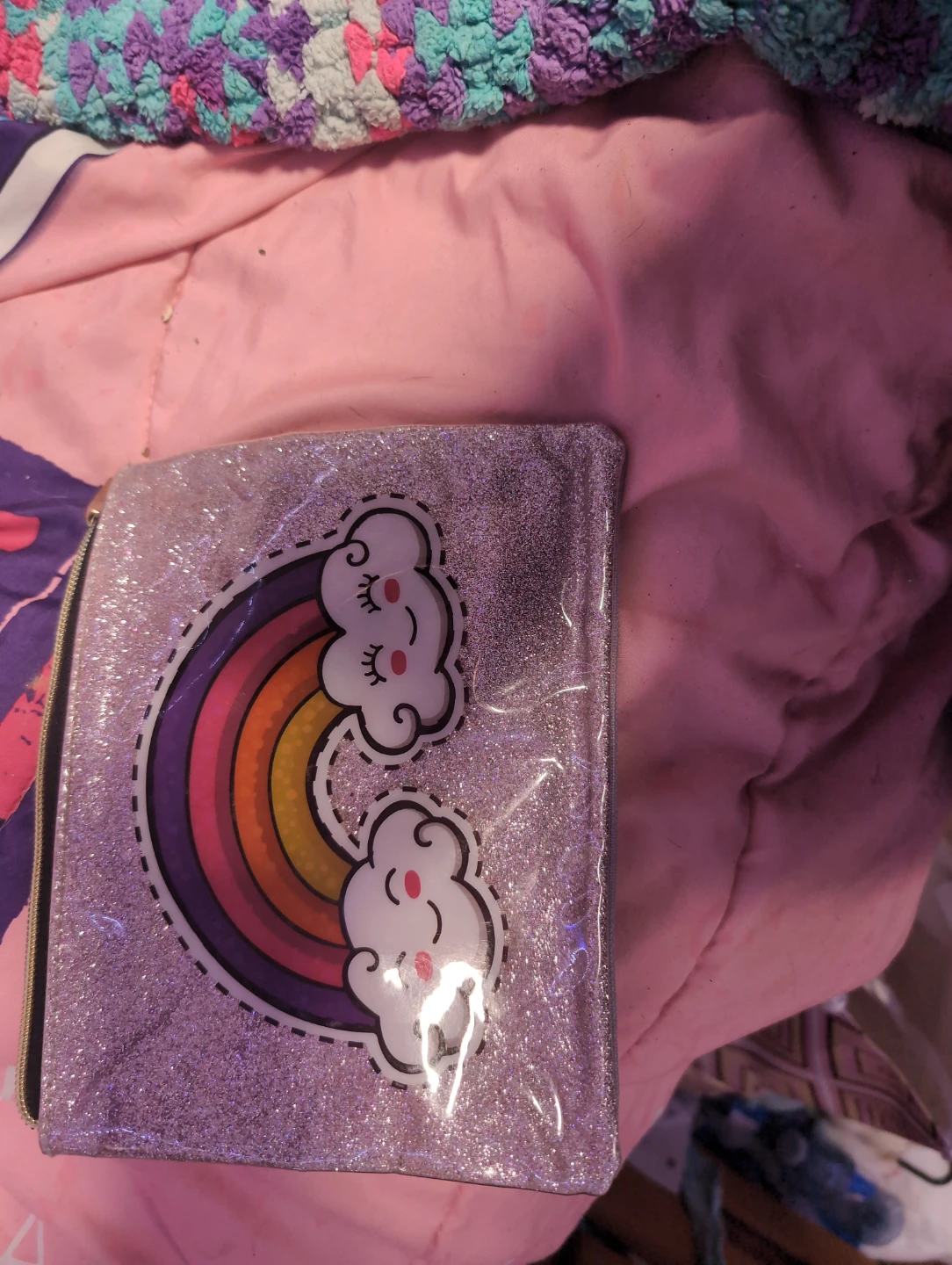 Sparkly Rainbow Cloud Pouch