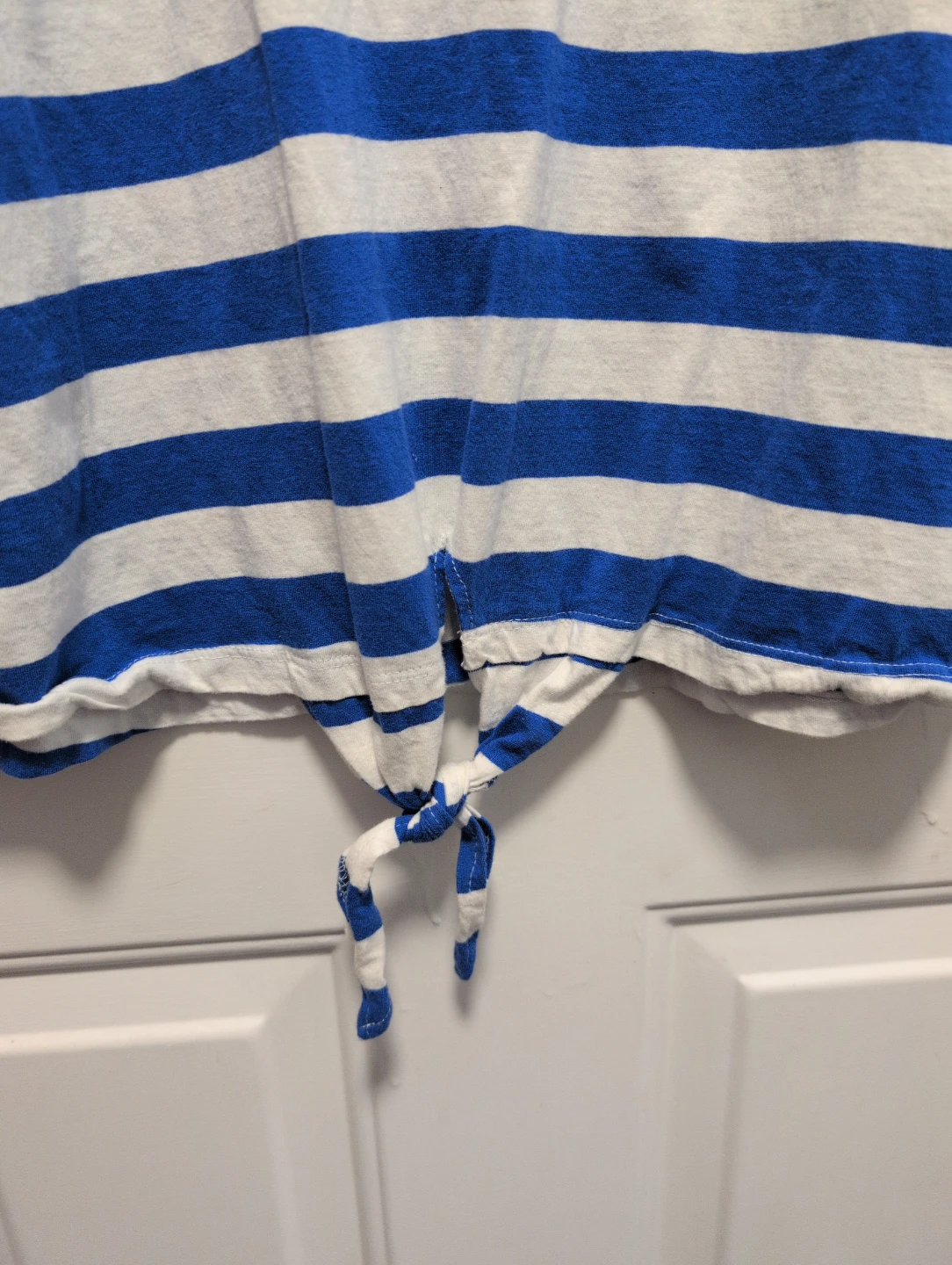 mySTYLE Blue and White Striped Tie-Front T-Shirt - Size L - photo 2