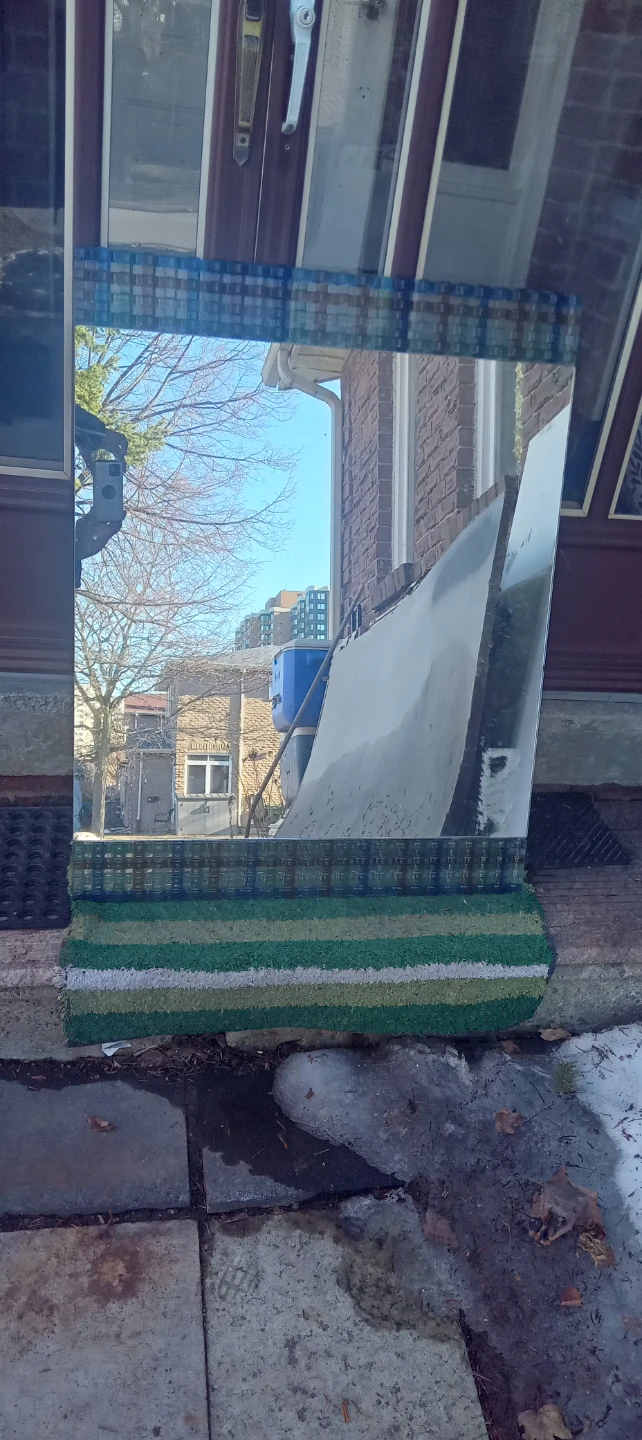 Decorative Mirror with Striped Fabric Border - photo 2
