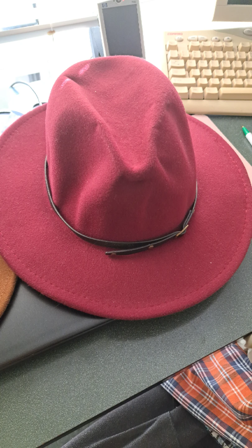 Red Felt Fedora Hat - photo 2