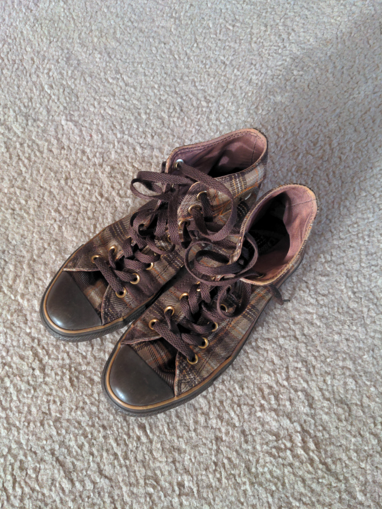 Converse All Star Plaid High Top Sneakers m6.5 w8.5 - photo 2