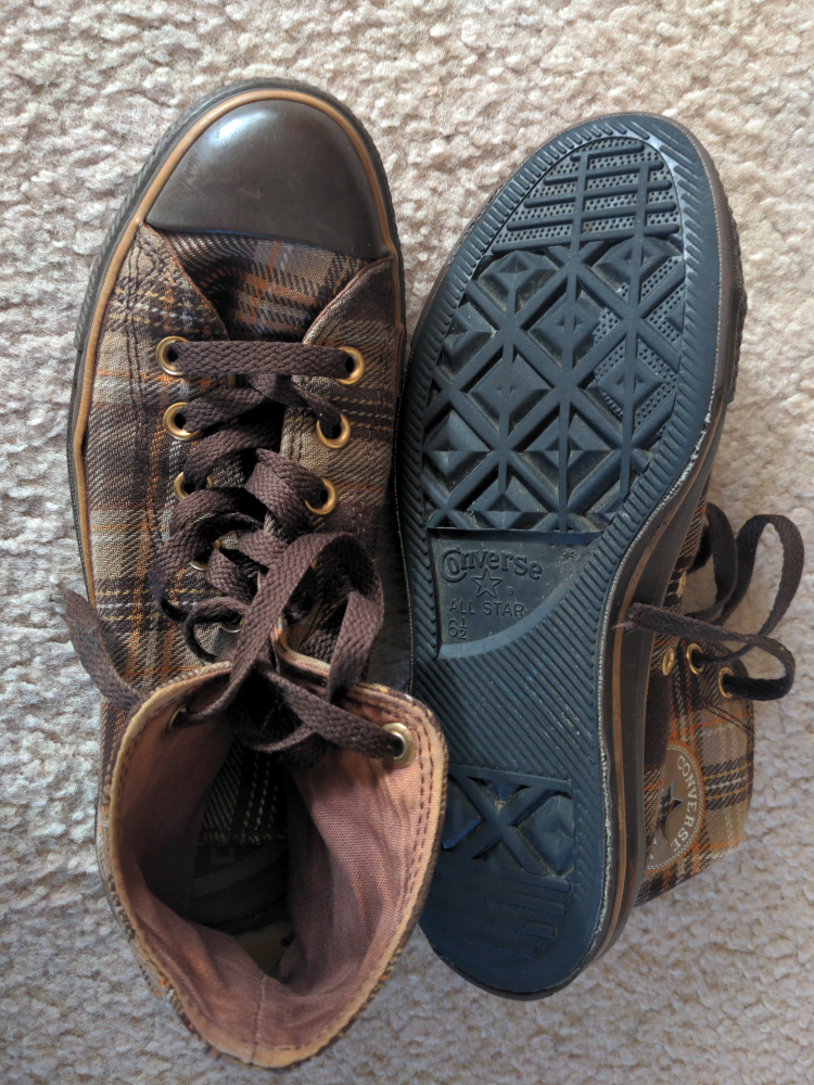 Converse All Star Plaid High Top Sneakers m6.5 w8.5 - photo 3