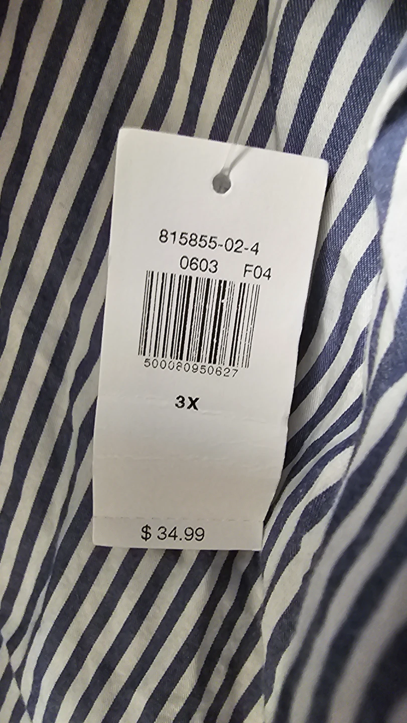 Old Navy 3X The Boyfriend Shirt Blue White Stripe - photo 3