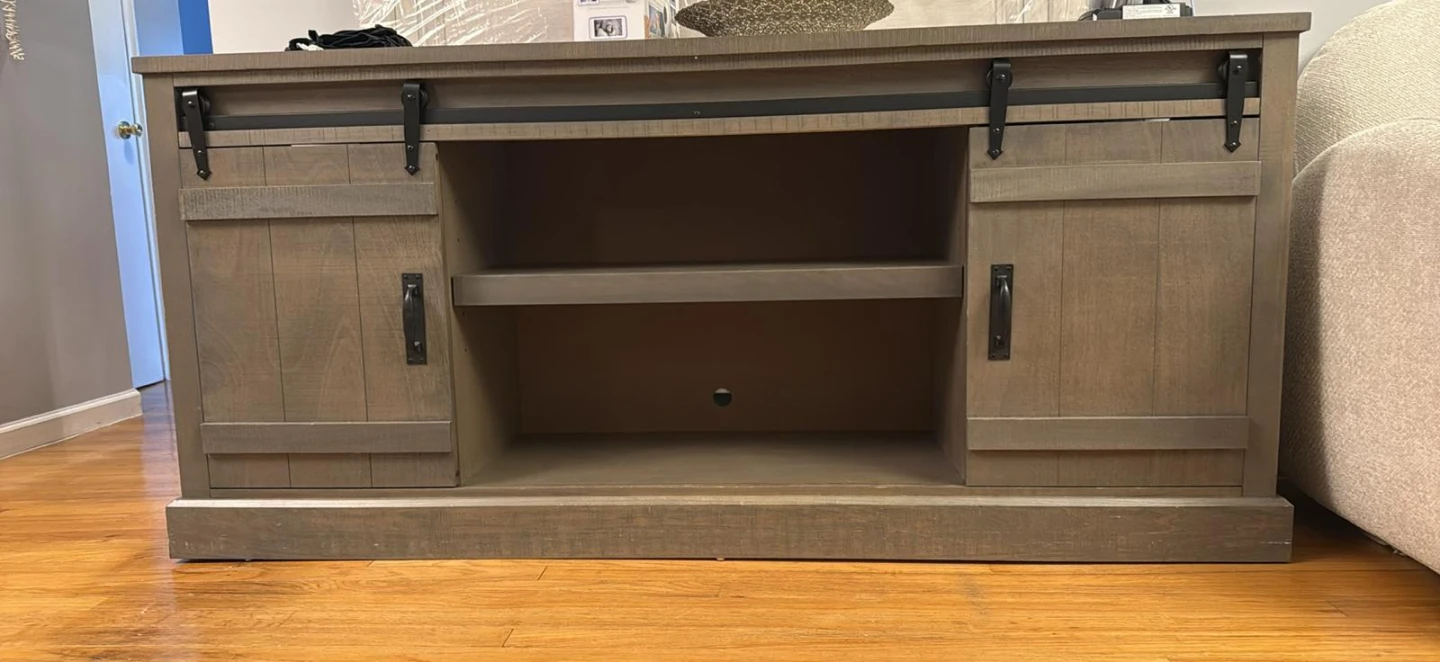 Gray Barn Door TV Stand