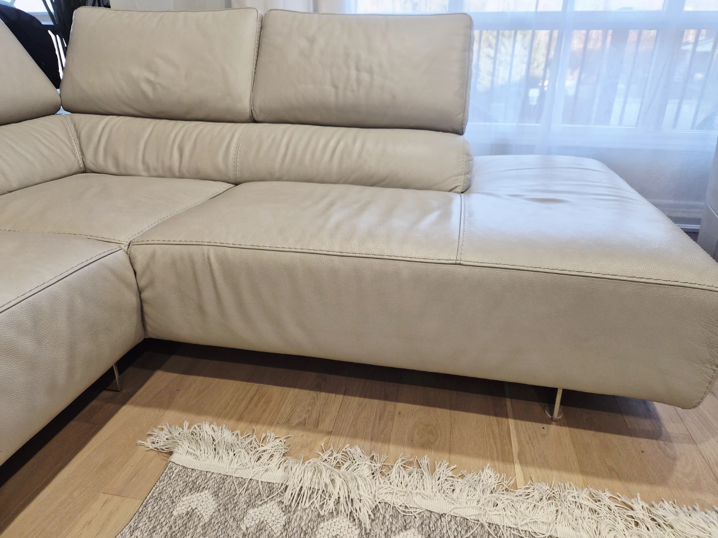 Sectional Sofa - Beige  Italian Leather - photo 4