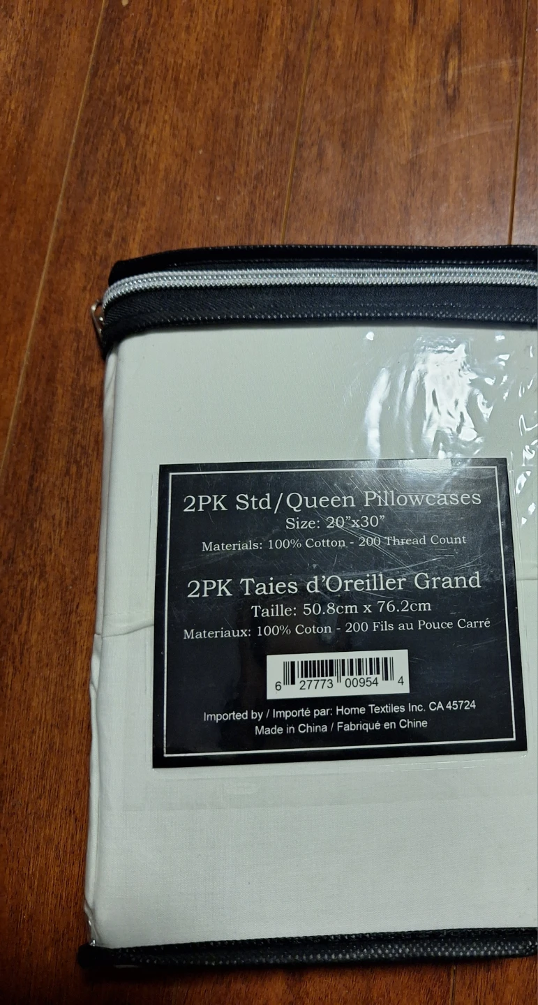 2 Pack Std/Queen Pillowcases - 100% Cotton, 200 Thread Count - photo 2