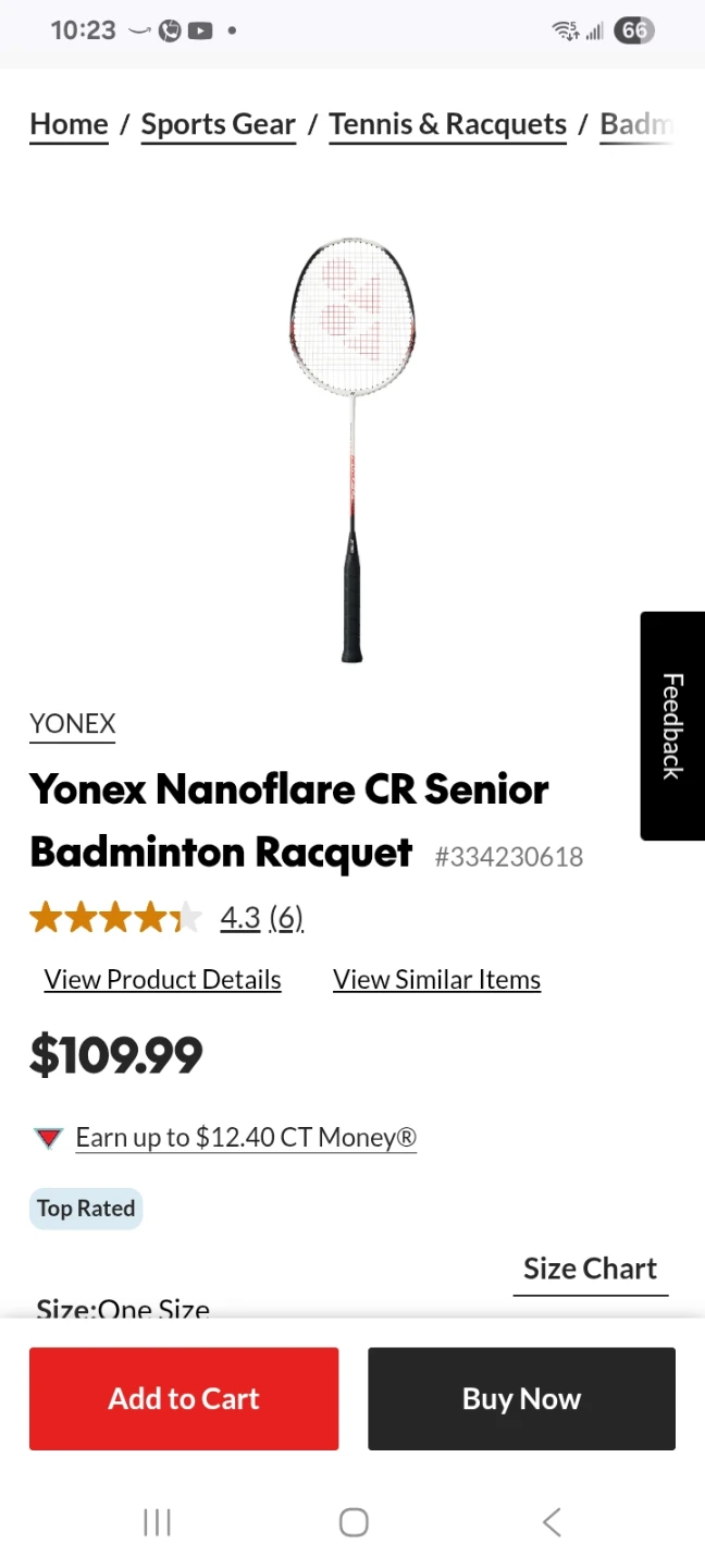 Yonex Nanoflare CR Senior Badminton Racquet - photo 2