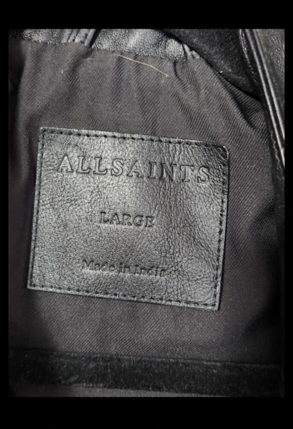 ALLSAINTS Black Leather Biker Jacket - Large - photo 2