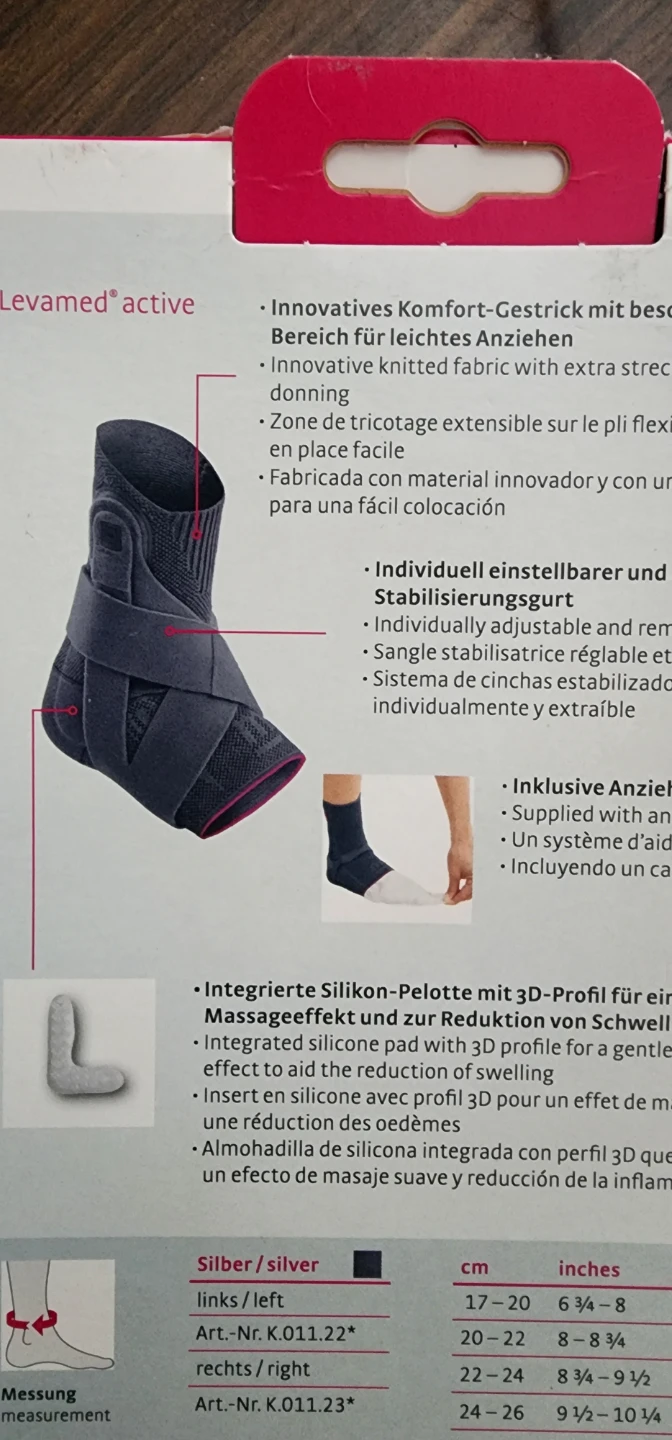 Medi Levamed active Ankle Brace - Size IV - Silver/Right - photo 2