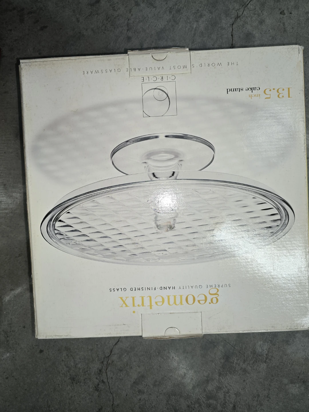 Geometrix 13.5 inch Glass Cake Stand - photo 2