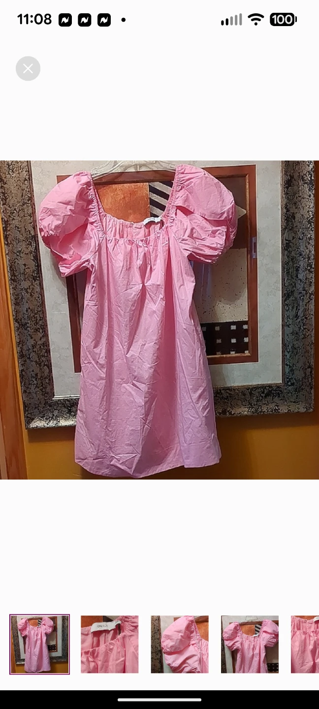 Greylin Pink Puff Sleeve Midi Dress