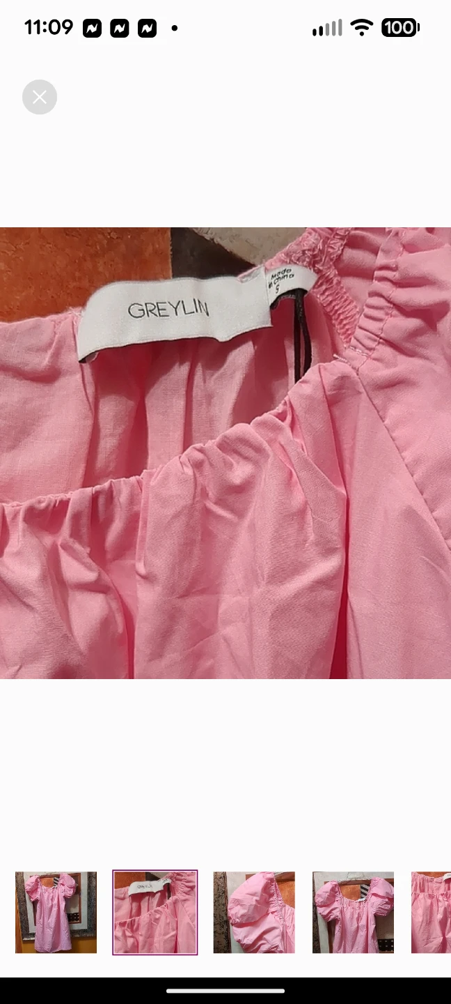 Greylin Pink Puff Sleeve Midi Dress - photo 2