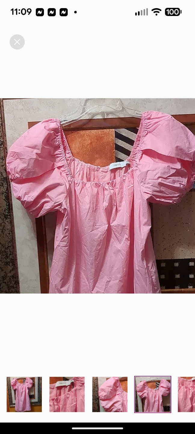 Greylin Pink Puff Sleeve Midi Dress - photo 4