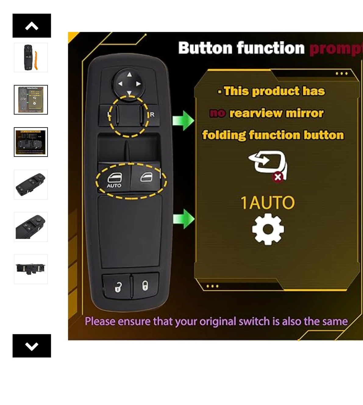 A-Premium Master Power Window Switch for Ram 1500/2500 - photo 4