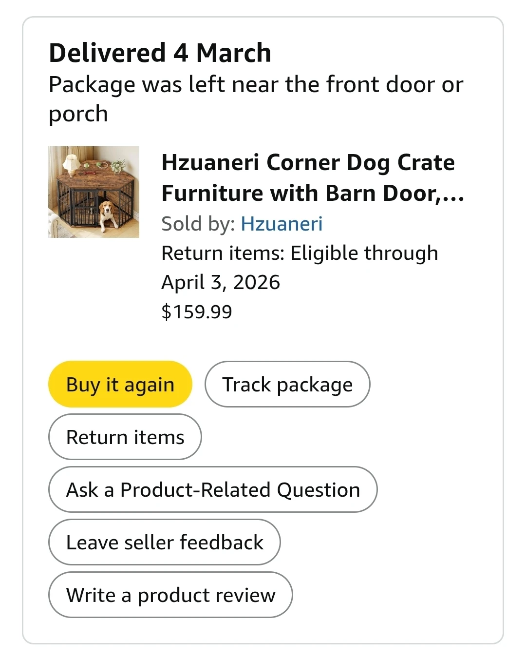 Hzuaneri Corner Dog Crate Furniture with Barn Door - photo 3