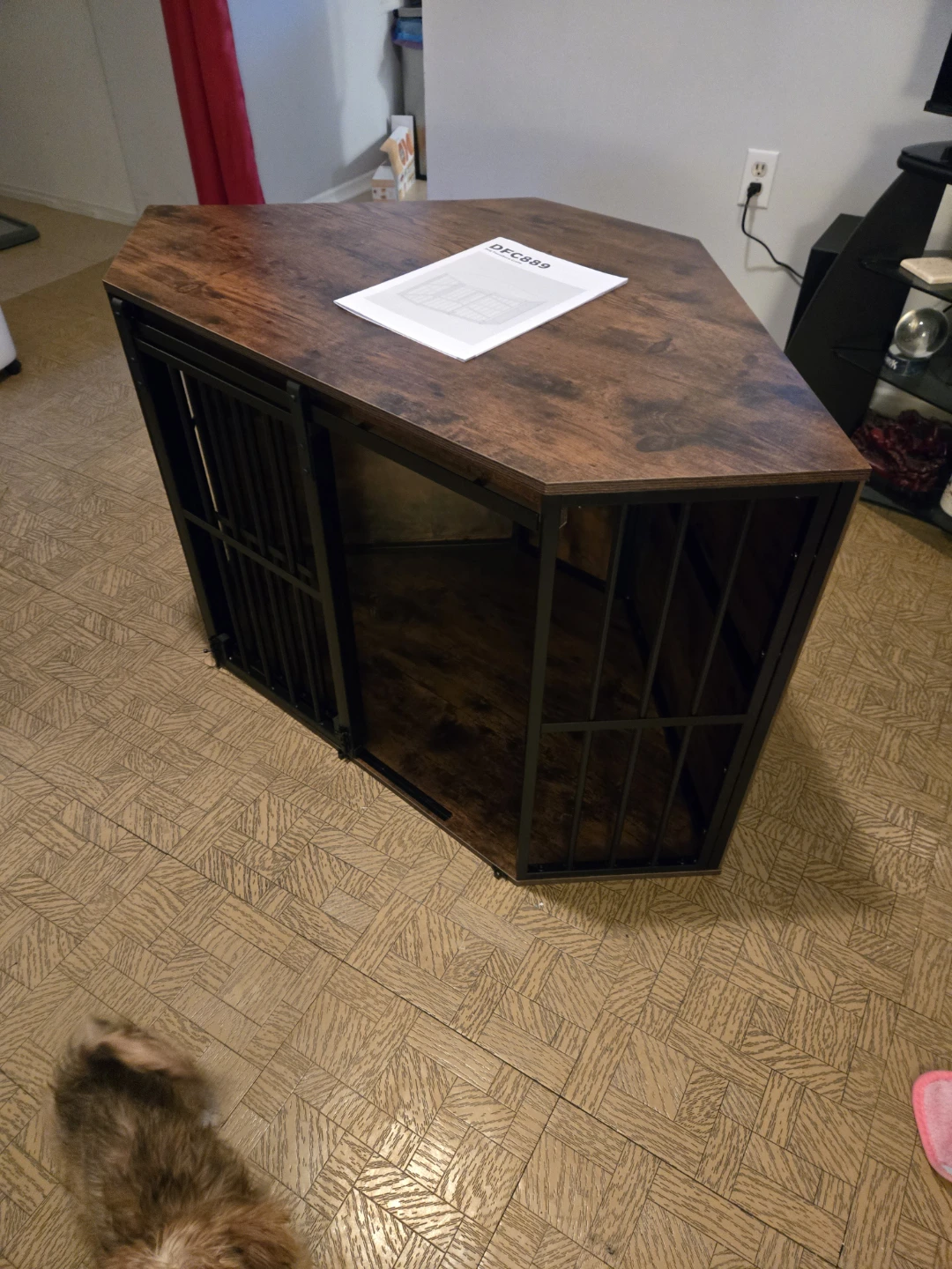 Hzuaneri Corner Dog Crate Furniture with Barn Door - photo 5