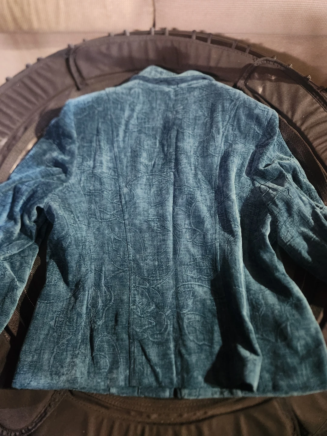Cleo Teal Velvet Burnout Blazer - photo 2