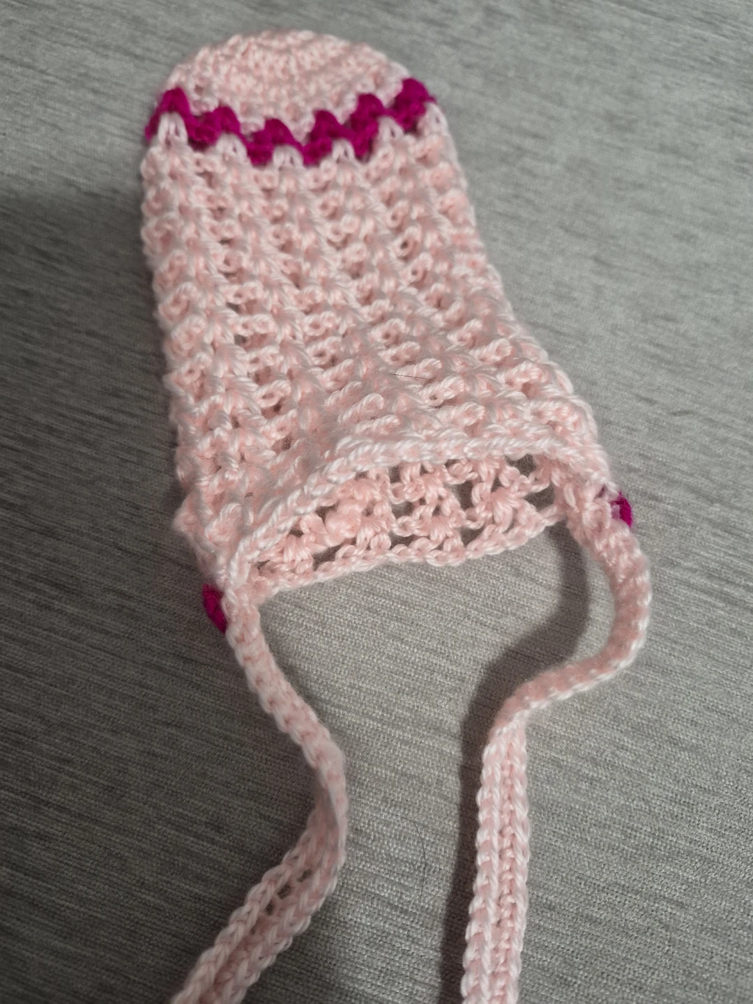 Crocheted Pink Cell Phone Bag