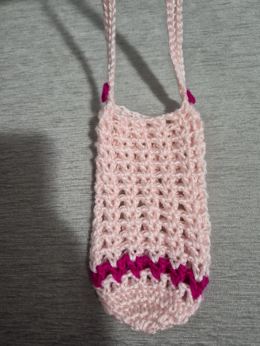 Crocheted Pink Cell Phone Bag - photo 3