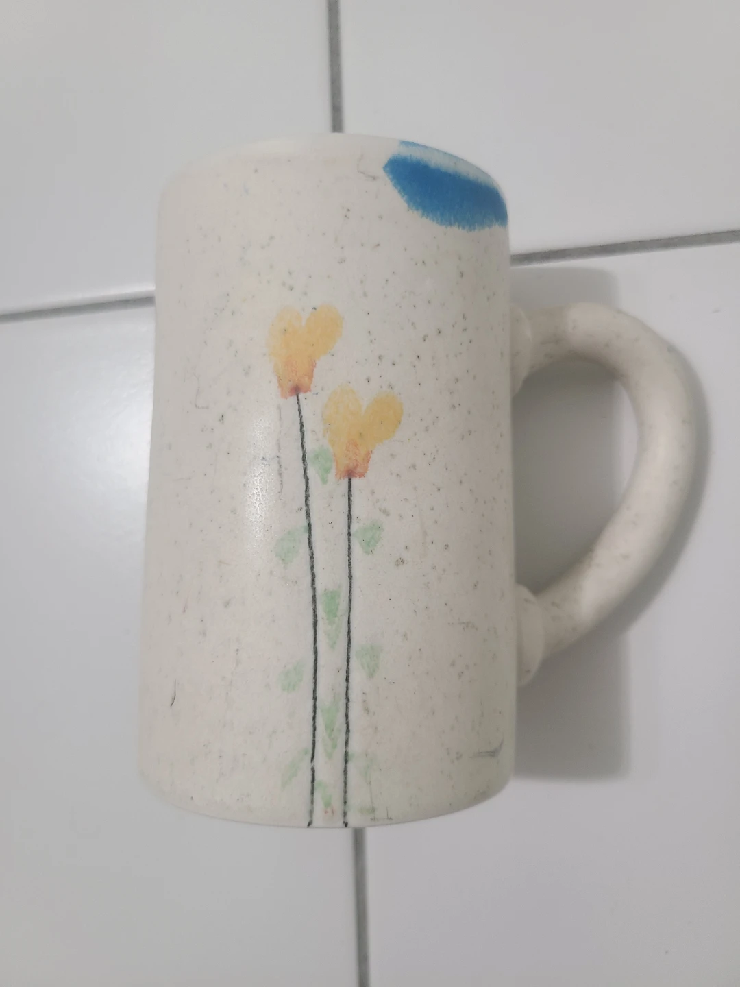 Hand-painted floral mug