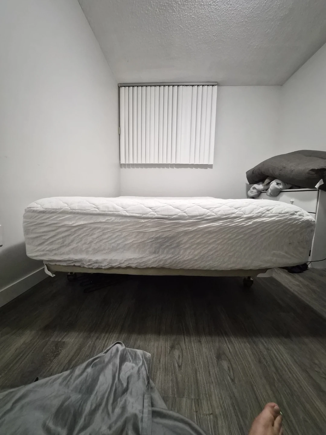 Twin Size Bed Frame with  queen Mattress