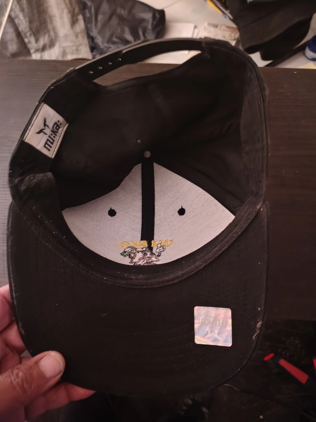 Black "Cash Rules Everything Around Me" Embroidered Baseball Cap - photo 3