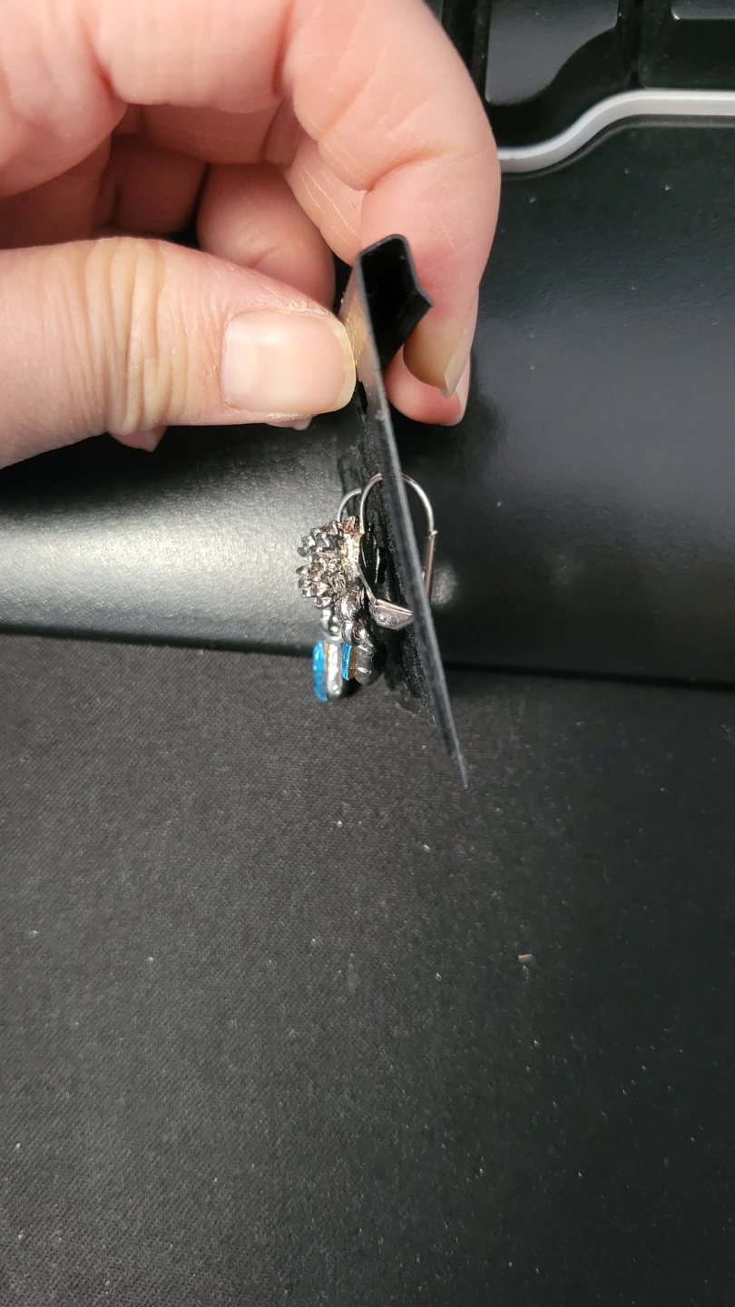 Fashion Earrings Blue Crystal Teardrop Flower - photo 2