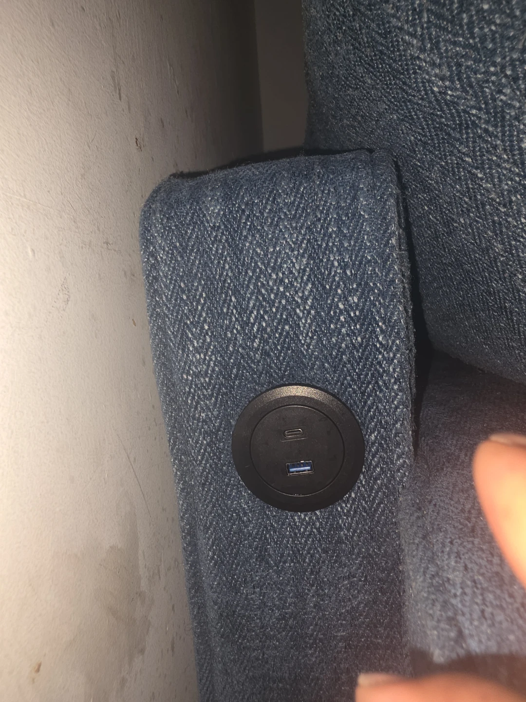 Blue Sectional Sofa with Storage and USB Ports - photo 3