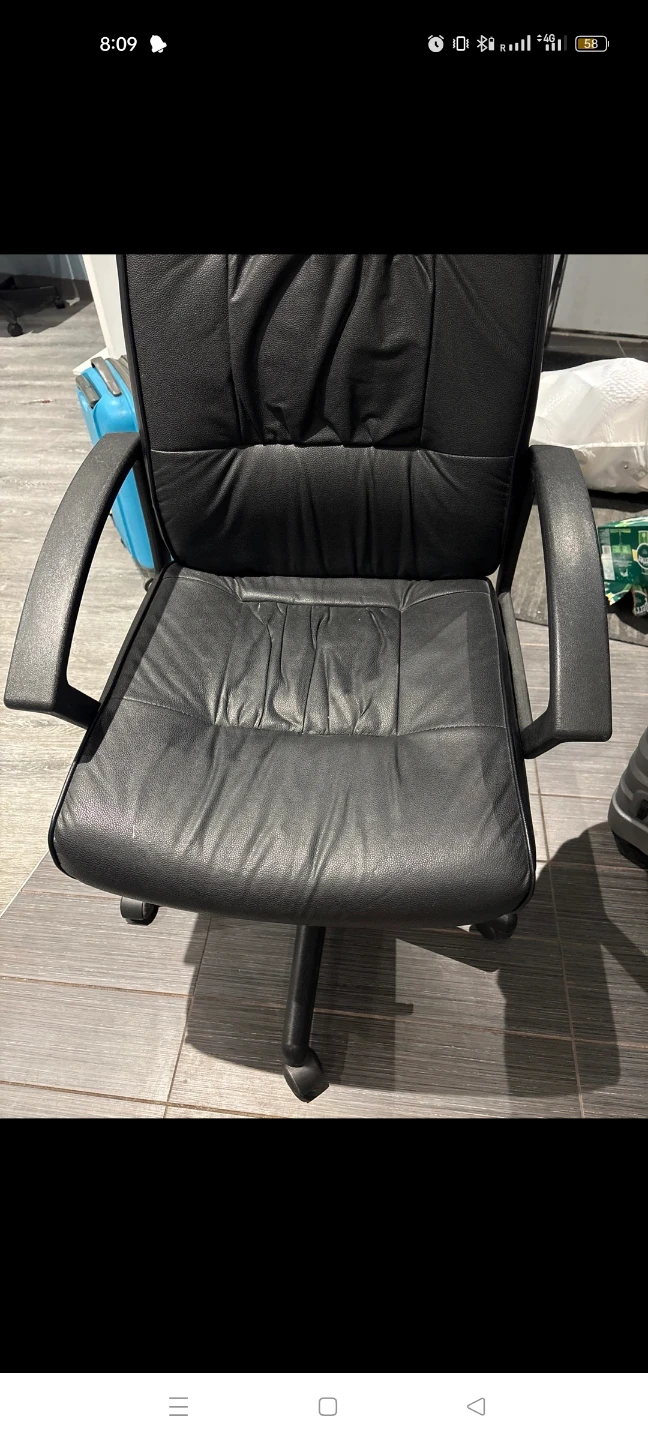 Black Faux Leather Office Chair