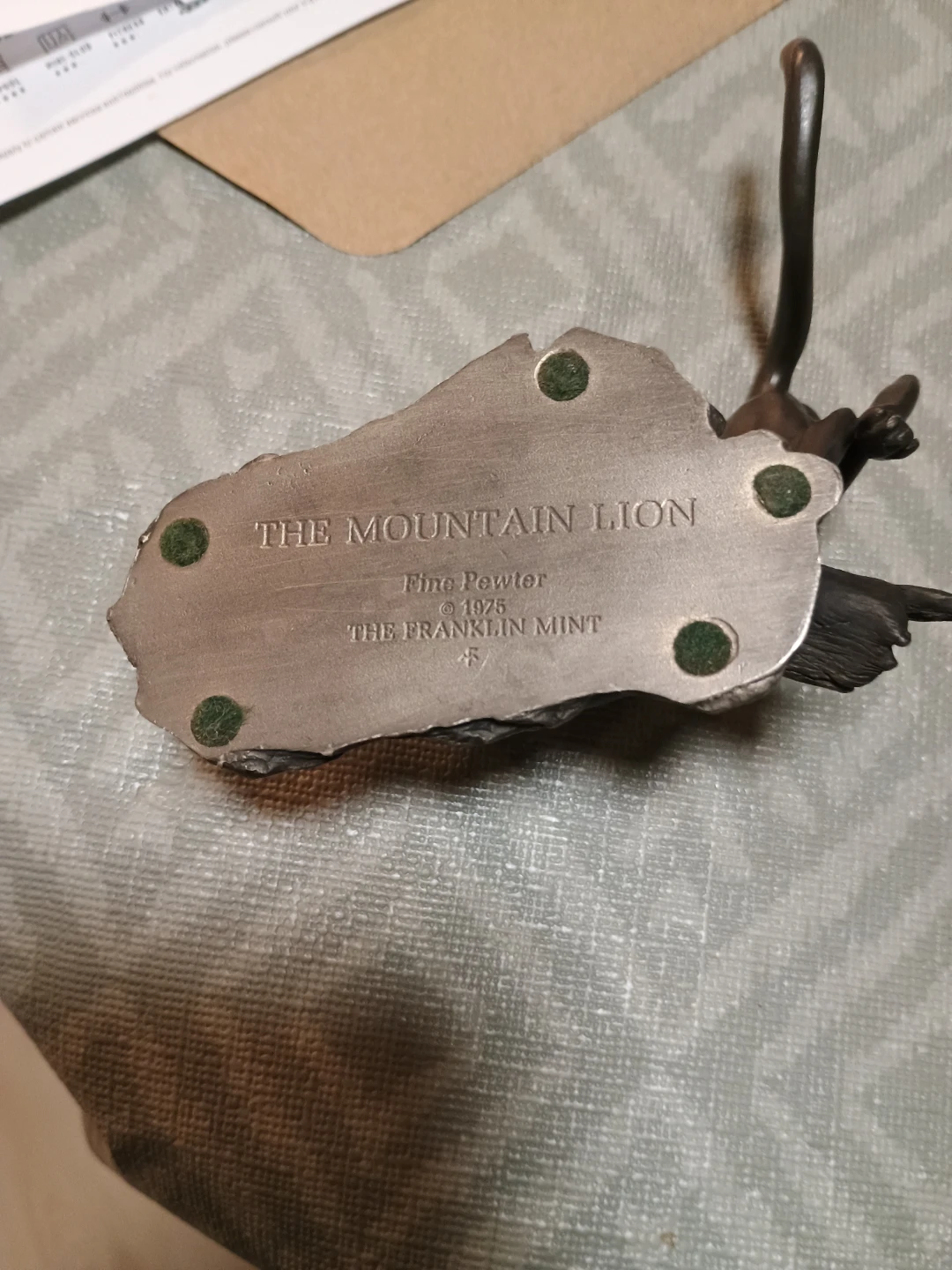 The Franklin Mint Mountain Lion Pewter Figurine - photo 3