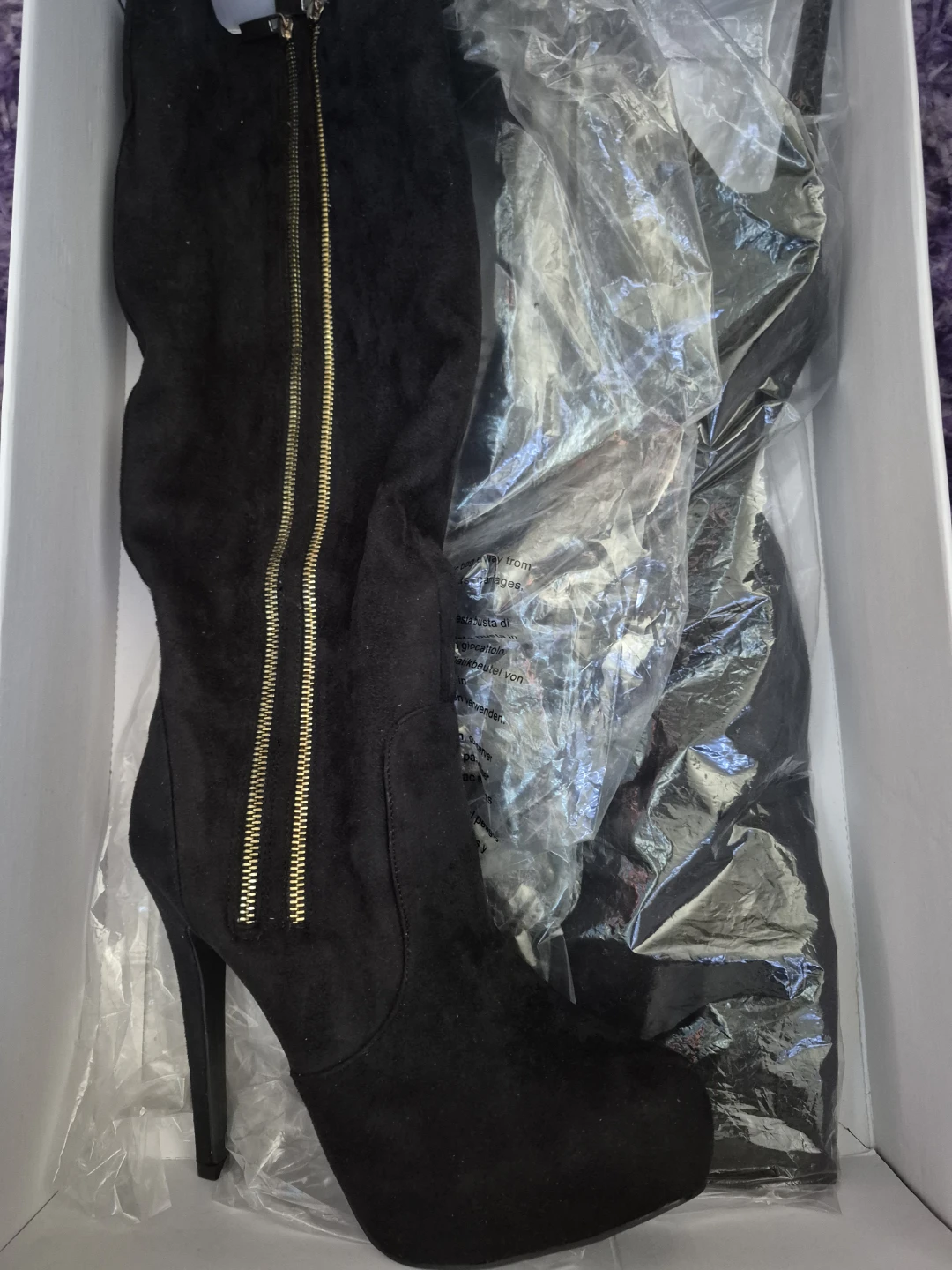 Black Knee-High Boots Size 10 Wide