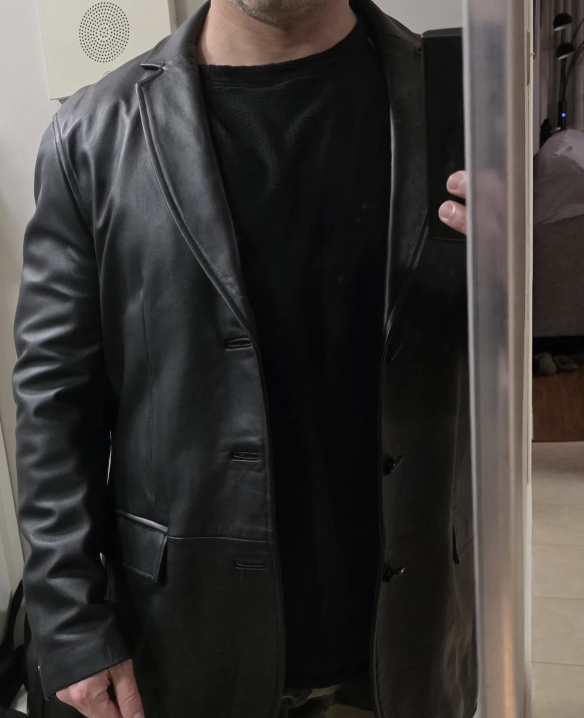 Danier Black Leather Blazer Jacket