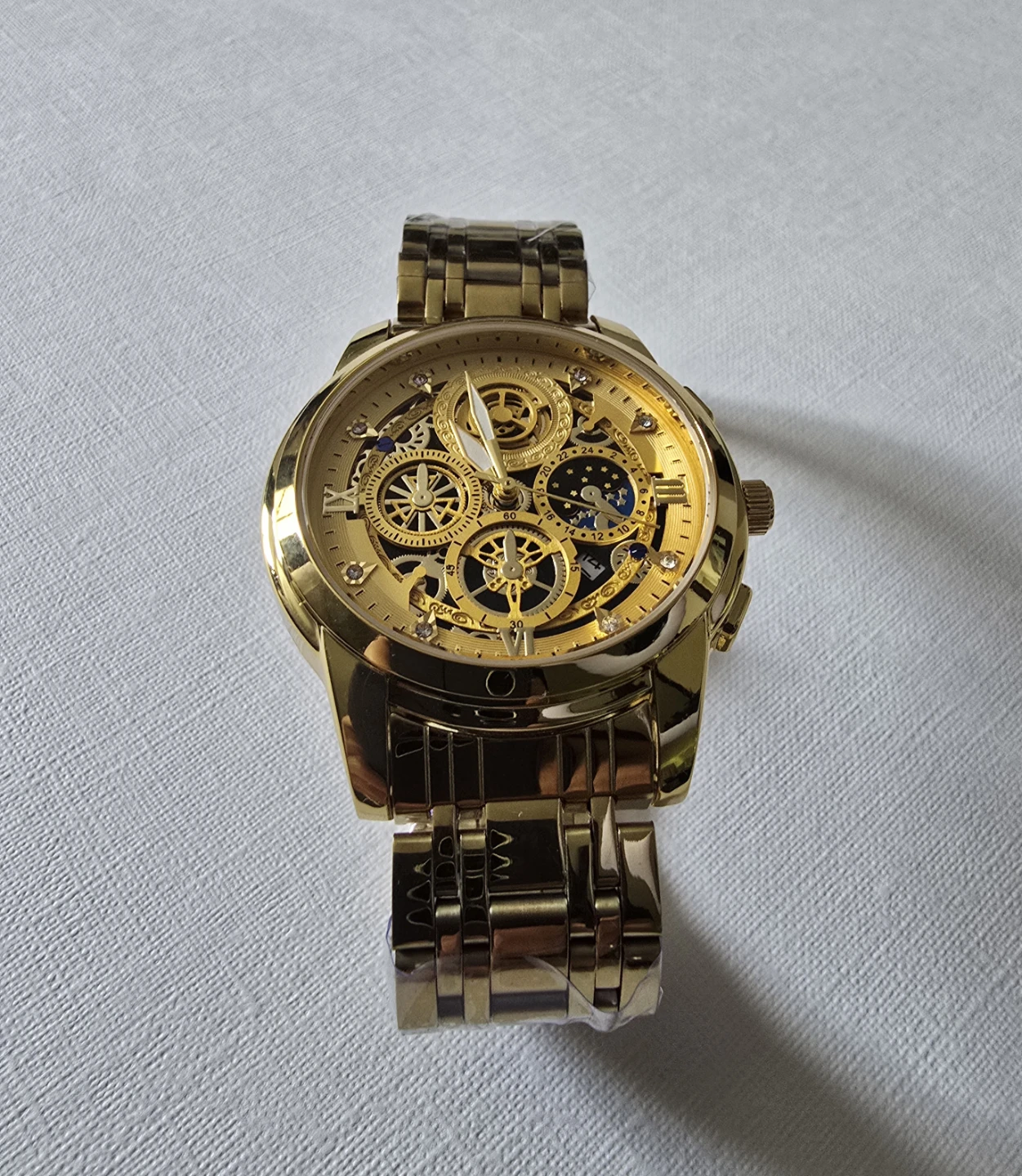 Skeleton Automatic Watch - Gold Tone