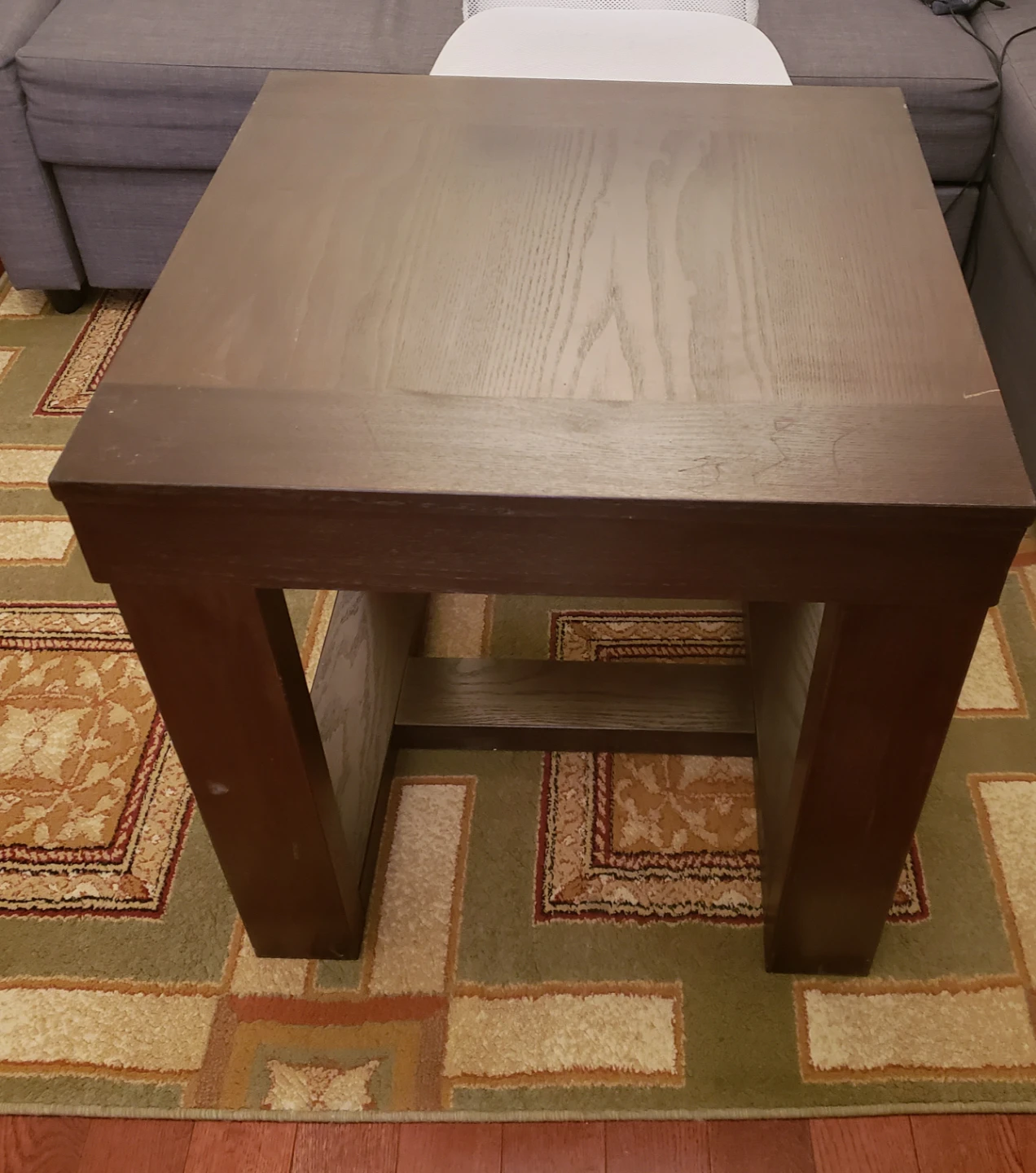 Dark Brown Wooden End Table - photo 2
