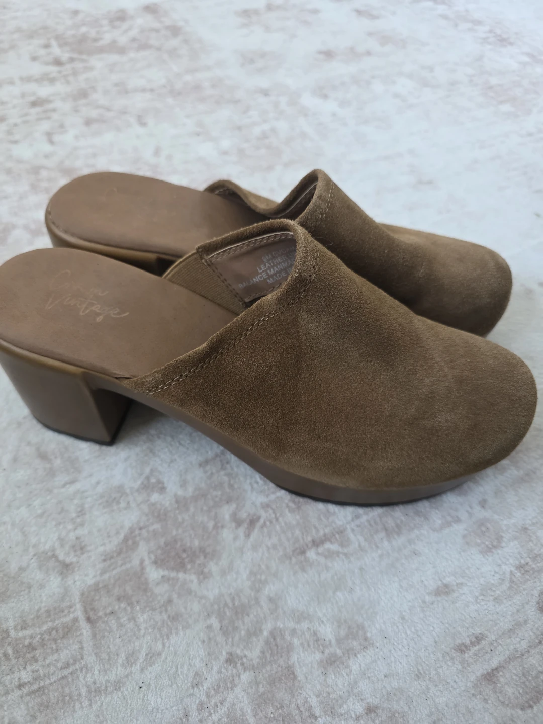 Crown Vintage Suede Clogs Size 9M - photo 2