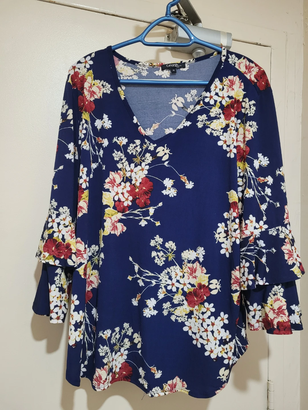George Women's Floral Print Bell Sleeve Blouse