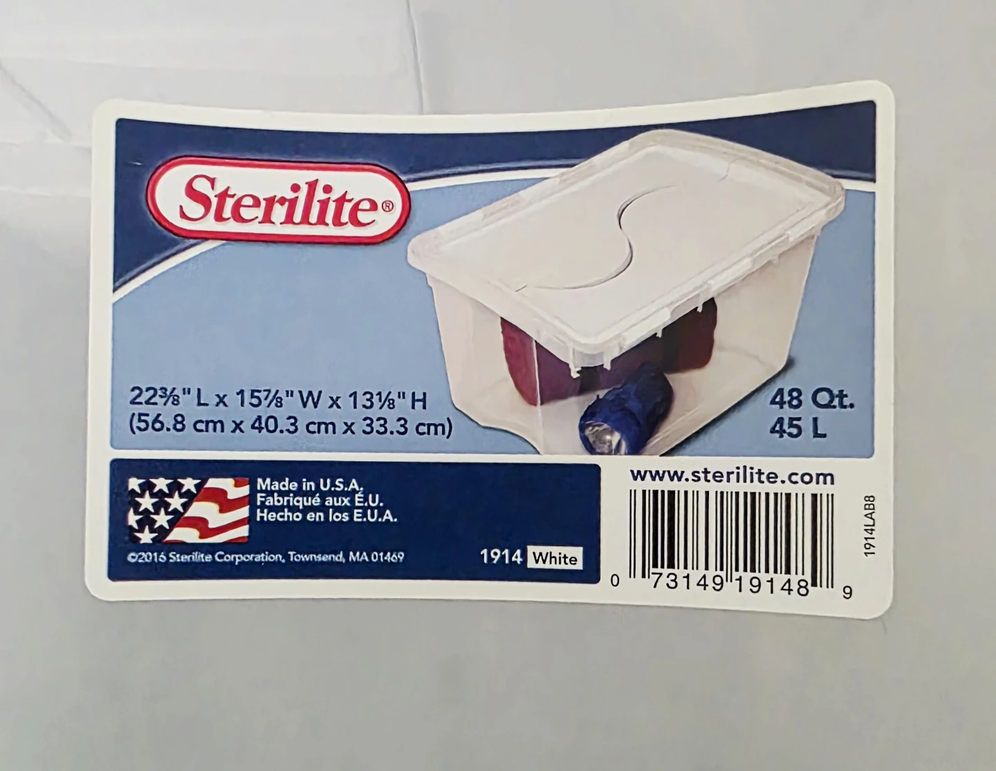 Sterilite 45L Clear Storage Bin with Lid (9 boxes available) - photo 3