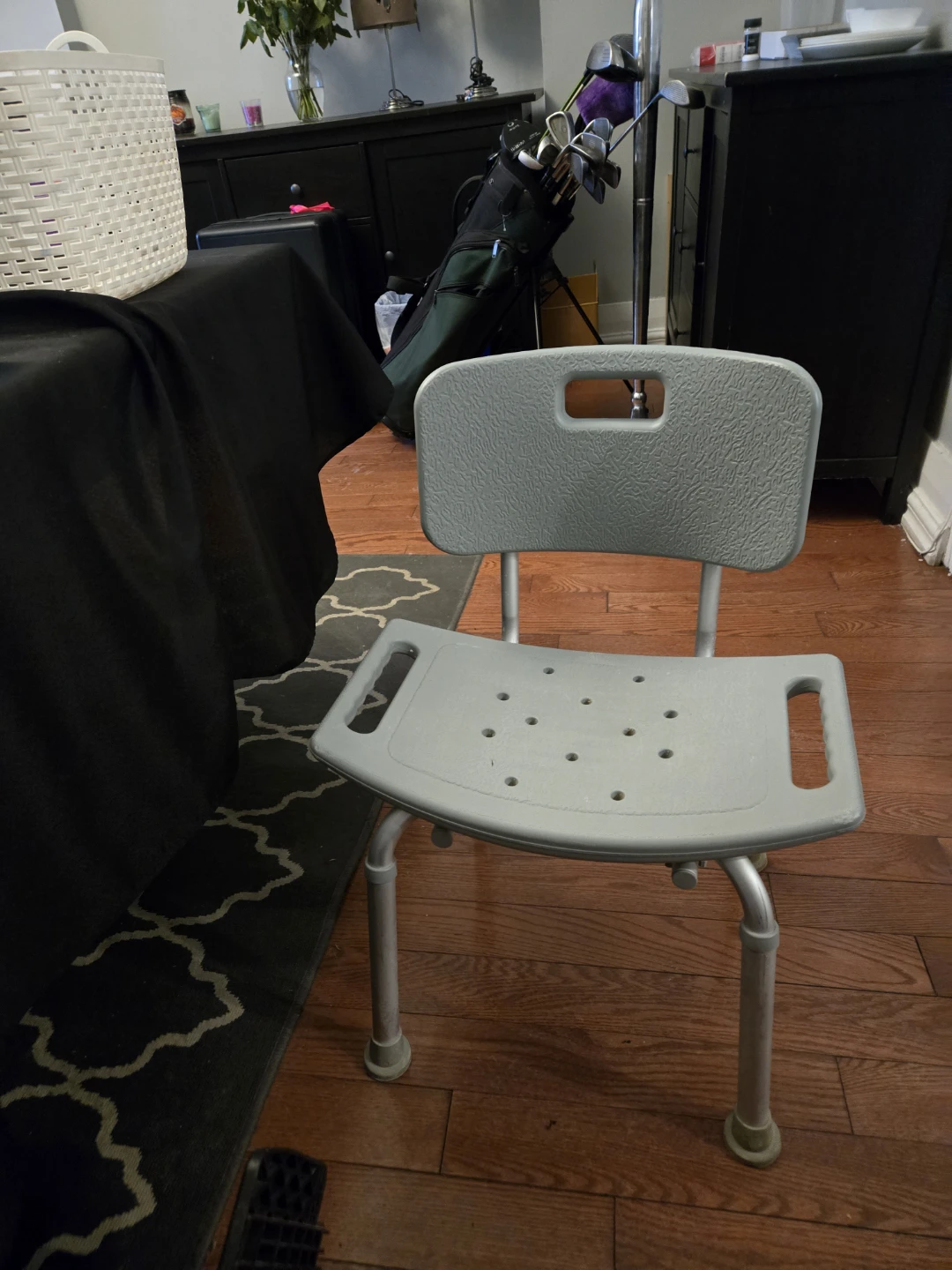 Grey Shower Chair with Back