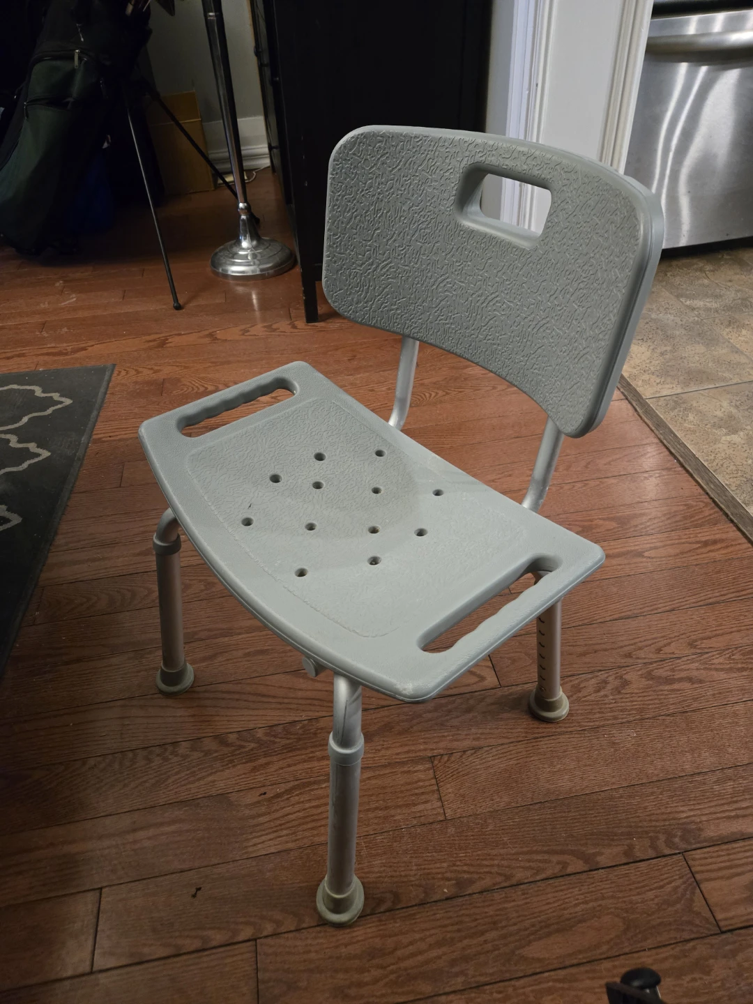 Grey Shower Chair with Back - photo 2