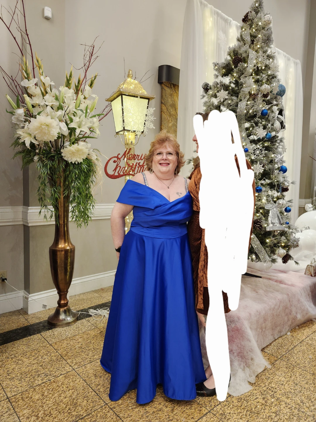 Royal Blue Off-the-Shoulder Formal Gown