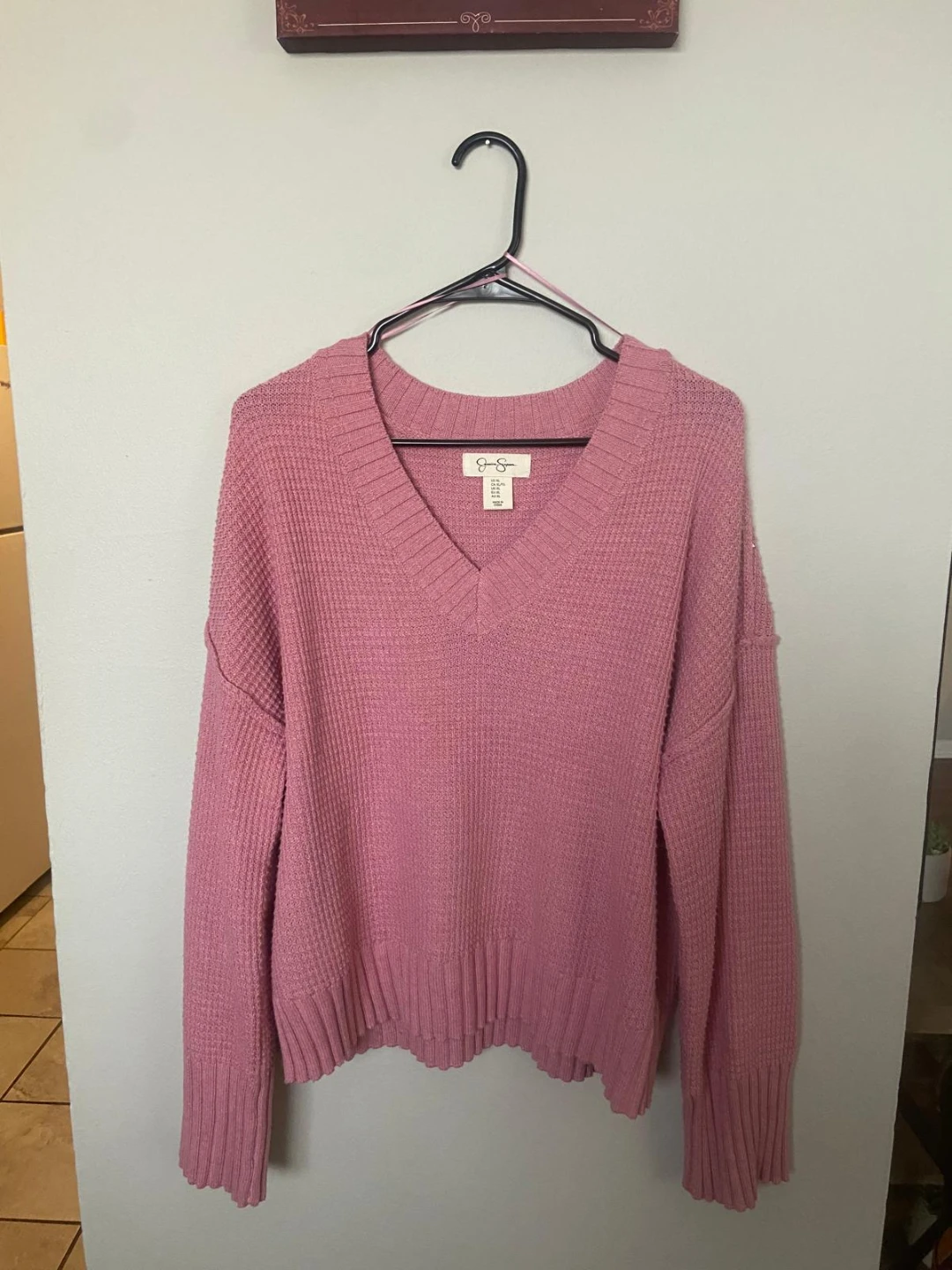 Jessica Simpson Pink V-Neck Sweater - XL