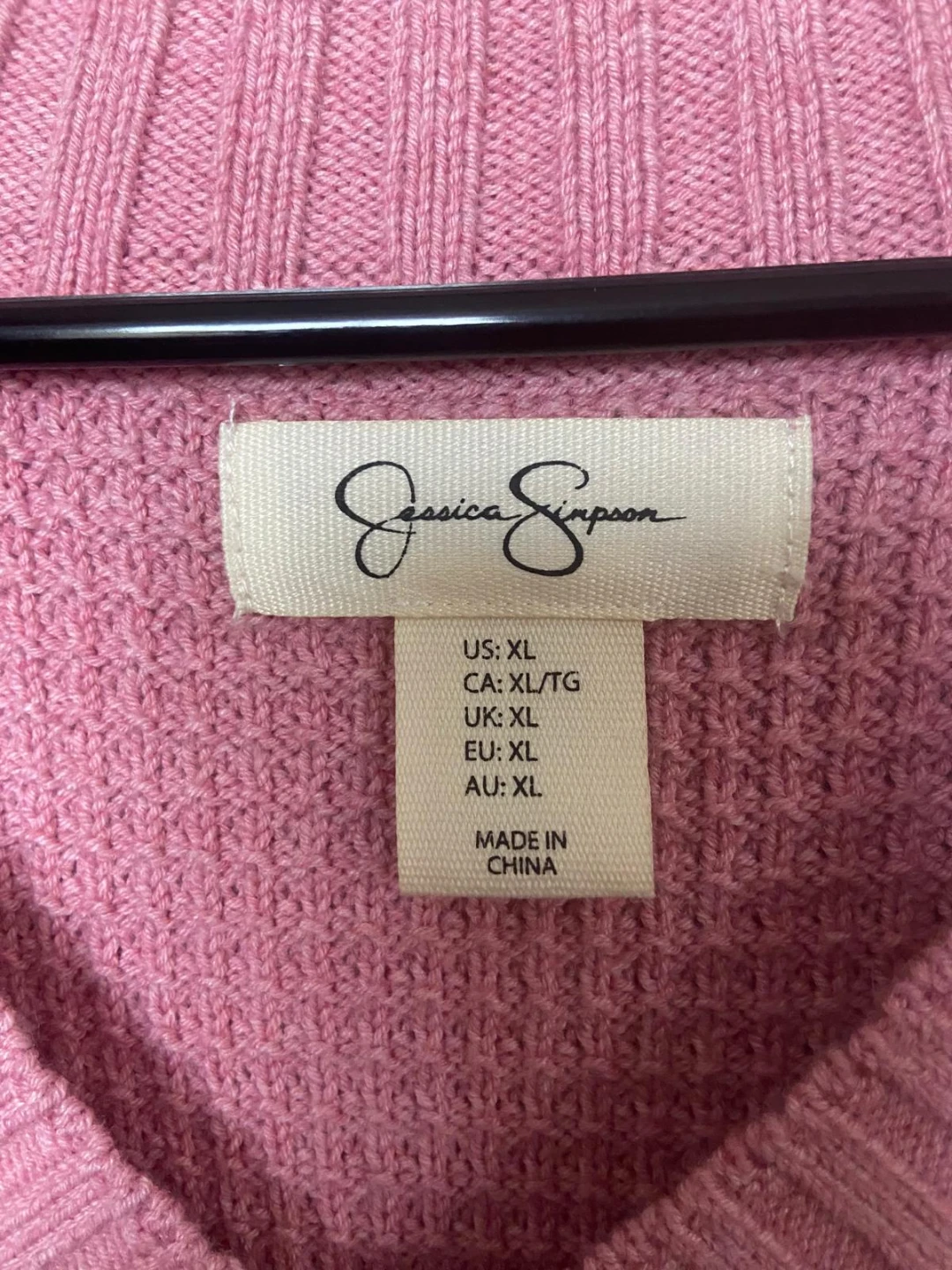 Jessica Simpson Pink V-Neck Sweater - XL - photo 2