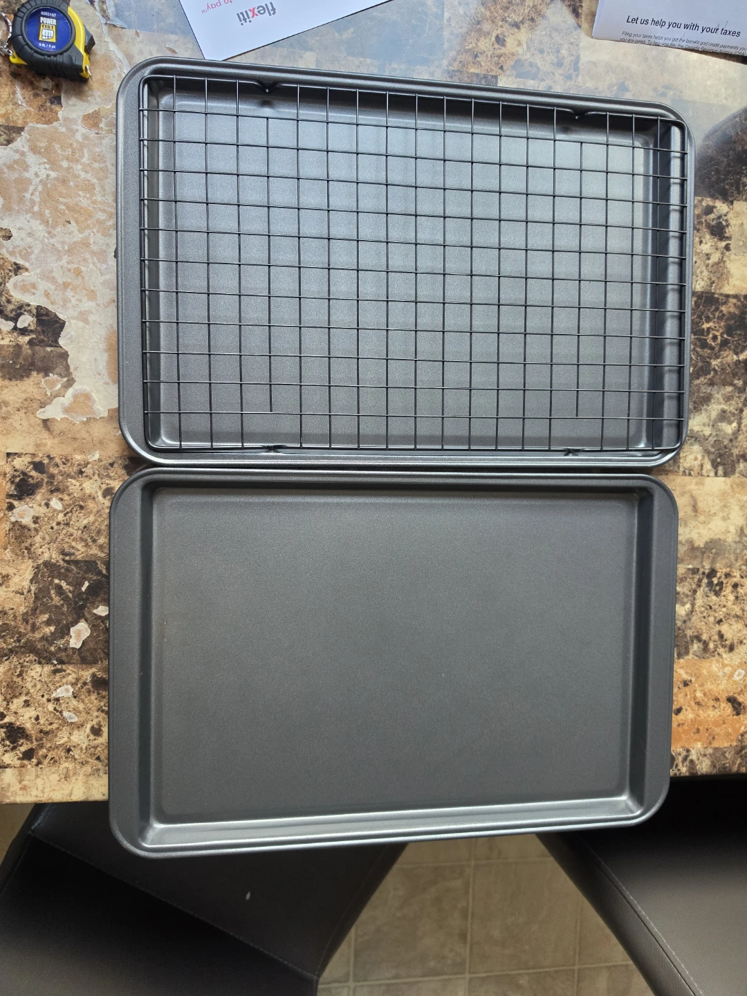 Brand New 2 Non-Stick Baking Pan Set and Cooling Rack