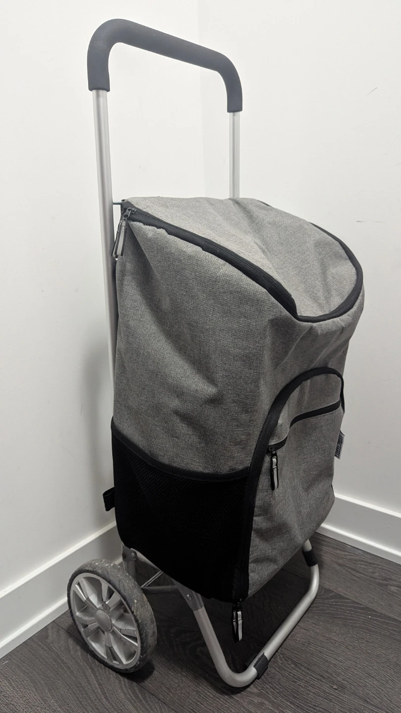 Grey Rolling Shopping Cart