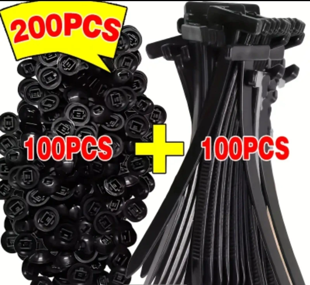 100 PIECE HEAVY DUTY self locking fasteners new