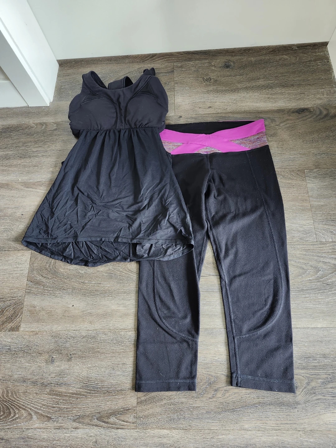 Lululemon Black Tank Top and Capris Set