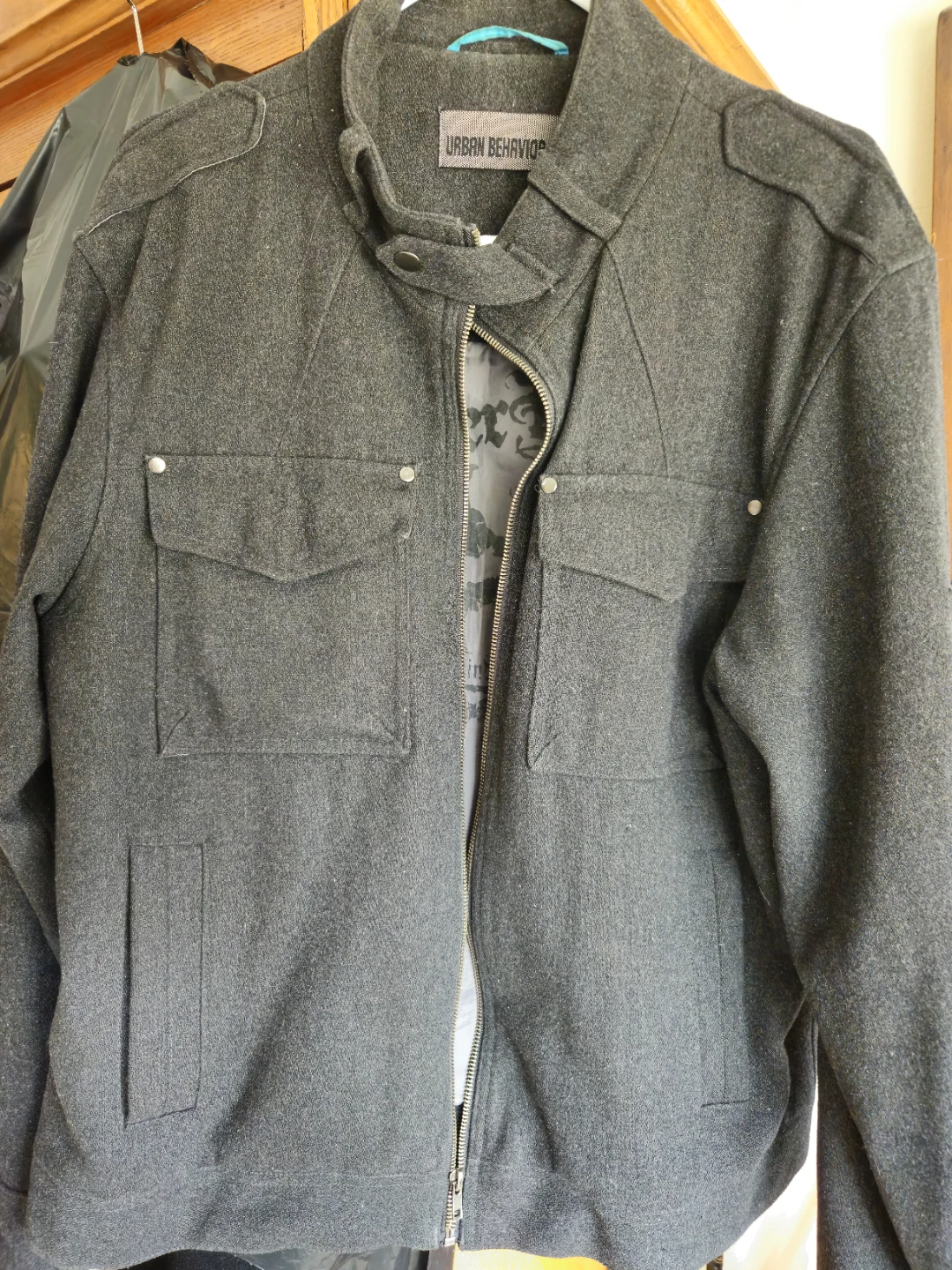 Urban Behaviour Grey Wool Blend Jacket